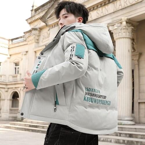 Cotton padded mens winter coat Korean version handsome mens cotton padded jacket short fashion mens cotton padded clothes