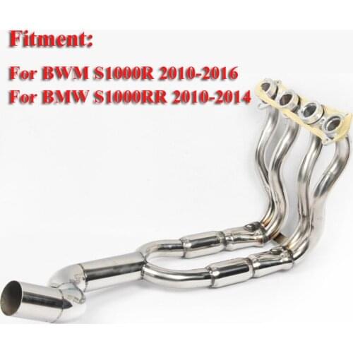 S1000R S1000RR Motorcycle Exhaust Pipe Header Link Connecting Tube Slip on for BWM S1000RR 2010-2014 S1000R 2010-2016