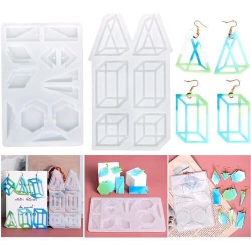 Handmade Silicone Polygon Earrings Mold Necklace Earring Pendant Resin Molds Drop Dangle Resin Earring Mold Jewelry Making Tools