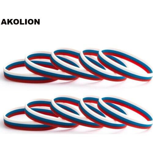 Russia Flag Silicone Rubber Bracelets Sports Wrist Band Bangle for Women Men
