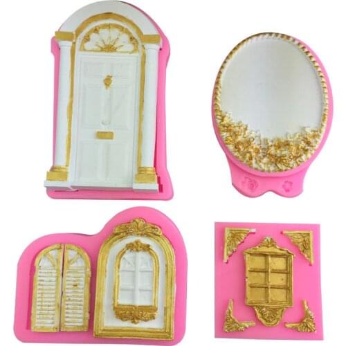 Building doors, castle doors, silicone molds, palace doors, modeling cake molds, DIY chocolate silicone fondant baking tools