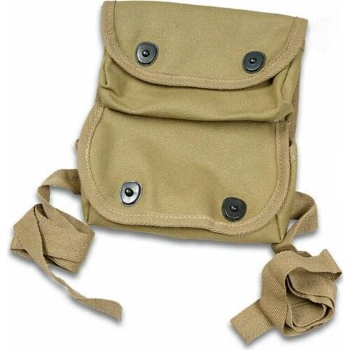 WWII US ARMY 1944 GRENADN POUCH COMBINATION KNAPSACK TWO POCKET OUTDOOR TOOL KIT BAG KHAKI