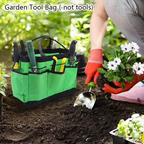 Oxford Fabric Multi Pocket Tote Garden Handle Tools Organizer Storage Bag Portable