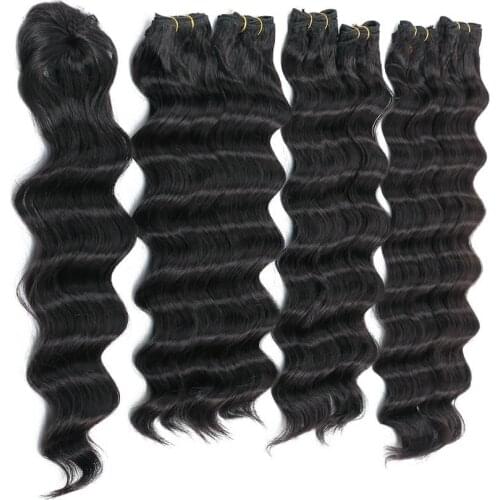 Loose Wave Curly Hair Bundles Curly Weave Synthetic Weaving Hair Bundles With Closure 7Pcs/Pack 14'' 16'' 18'' Synthetic Bundle
