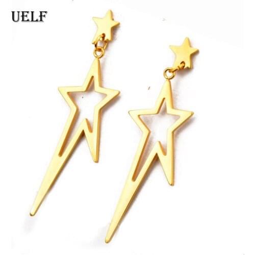 Uelf Boho Fashion Gold Drop Earrings For Women Vintage Star Earrings Jewelry Wedding Gifts Birthday Party Bijoux