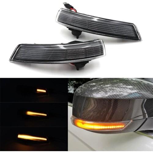 Niscarda 2X For Ford Focus 2 3 Mondeo Amber Dynamic Flowing LED Rearview Mirror Turn Signal Indicator Blinker Repeater Light