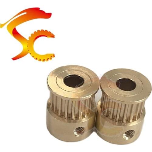 2PCS/LOT Brass 3M 20teeth Timing Pulley Bore 8mm for belt width 10mm 3M-20teeth Copper 3M Pulley 20teeth