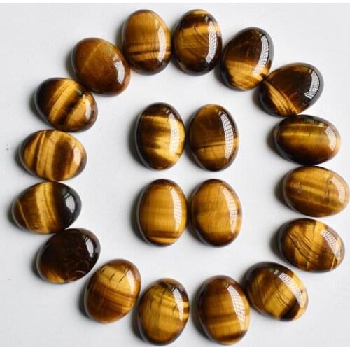 2020 Fashion top quality natural tiger eye stone Oval CAB CABOCHON no hole beads 10x14mm wholesale 50pcs/lot free shipping
