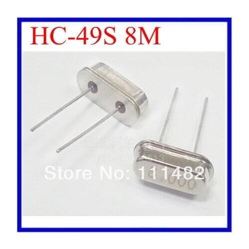 50pcs HC-49S 8M 8MHz 8 MHz Passive Quartz crystal resonator HC-49S 49s Crystal Oscillator New products and ROHS