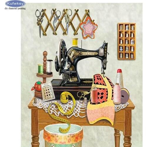 DIY Diamond Painting Sewing machine Paint with Diamonds Mosaic Rhinestone 5D Full Square/Round Diamond Embroidery Needlework
