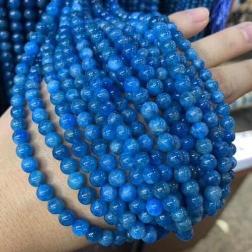 6mm Natural blue Apatite Beads For Jewelry Making Beads Bracelets For Women 15'' Needlework Spacer DIY Beads Trinket