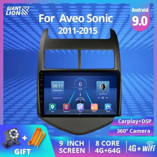 2DIN Android 9.0 Car GPS Multimedia Player For Chevrolet Aveo Sonic 2011-2015 Car Radio GPS Navigation Support DVR Camera OBD