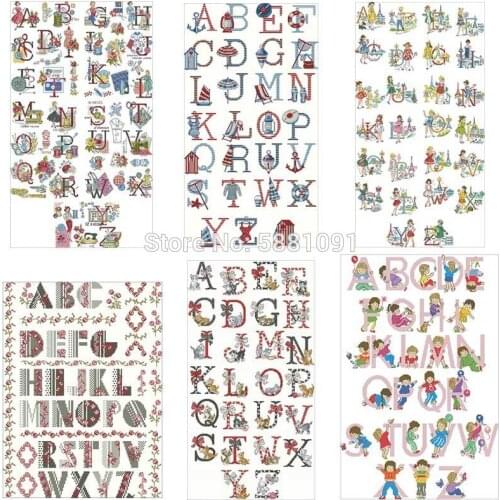 Letters ABC patterns Counted Cross Stitch 11CT 14CT 18CT DIY wholesale Chinese Cross Stitch Kits Embroidery Needlework Sets