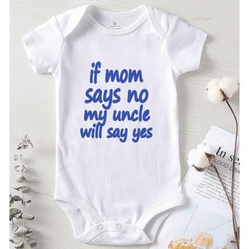 Kids' Things Bodysuit for Newborns Printing Mom Uncle Infant Outfits Baby Girl Winter Clothes Toddler Girls Jumpsuit