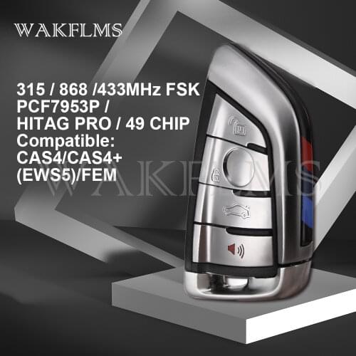 For BMW 3 5 Series X5 X6 2014 2015 2016 2017 2018 Keyless Entry Go Smart Car Key Fob 433MHz ID49 FEM