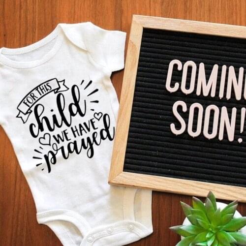 For This Child We Have Prayed Newborn Bodysuit Cotton Baby Rompers For Cute Girls Infant Baby Jumpsuit Costume Baby Boys Clothes