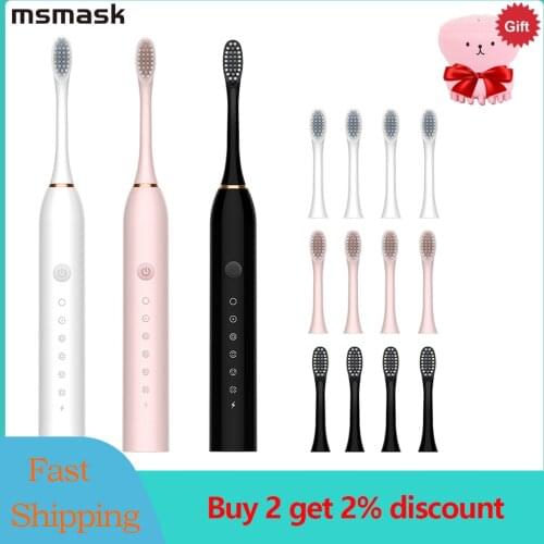 Electric Toothbrush Adult Smart Sonic Vibration Soft Toothbrush Teeth Whitening Dental Care Intelligent Oral Cleaner Portable