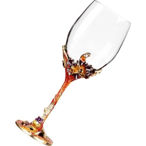 Crystal Wine Goblet Glasses Enameled Glass Cup Home Goblet Bar Wine Container