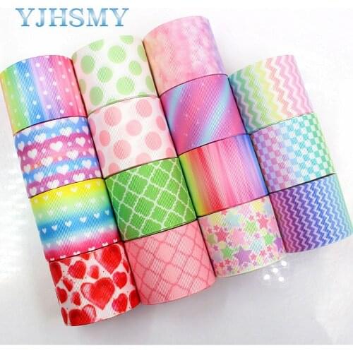 YJHSMY,C-171227-408,38 mm 5 Yards heart geometry Printed grosgrain ribbon,clothing accessories Webbing,DIY handmade materials