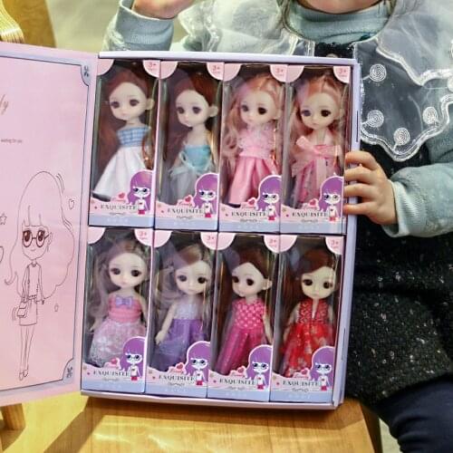 8pcs Set BJD 17cm 13 Ball Joints Dolls with Clothes Dress Up BJD Doll Girl Toy Birthday Gift Bjd Dolls
