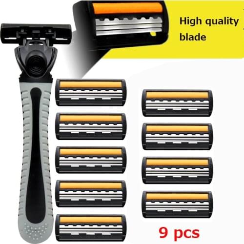 9 Pcs Shaving Blades Beauty Barber Tool Safety Razor MenS Shaving Blades Straight Replacement Head Navaja De Afeitar Rasoio