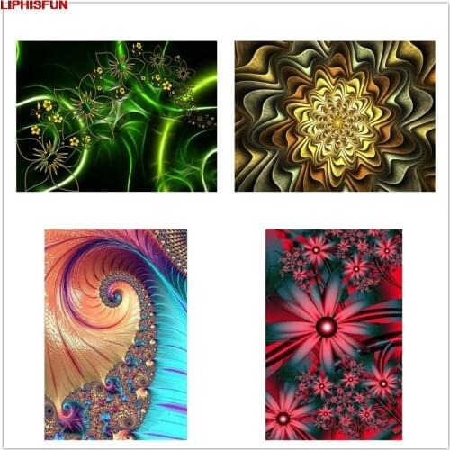 LIPHISFUN Handmade Cross Stitch Embroidery Diamond Painting Full Drill Home Decor Square/round Flower mandala colore