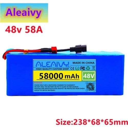 48v lithium ion battery 48v 58Ah 1000w 13S3P Lithium ion Battery Pack For 54.6v E-bike Electric bicycle Scooter with BMS+charger