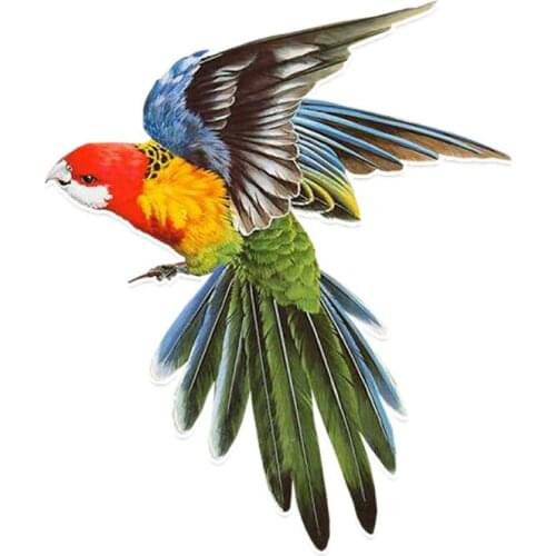 Dawasaru Lovely Decal Pretty Parrot Flight with Open Wings Car Sticker Motorcycle Auto Accessories Decoration PVC,15cm*13cm