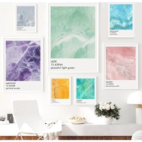 Marble Texture Minimalism Pantone Color Wall Art Canvas Painting Nordic Posters And Prints Wall Pictures For Living Room Decor