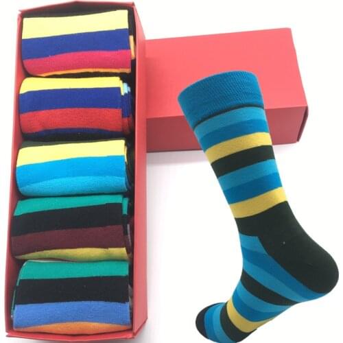 Mens socks casual high-quality latest models to increase mens happiness socks new color cotton socks no gift box