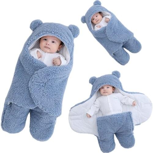 Soft Newborn Baby Wrap Blankets Infant Sleeping Bag Envelope For Boys Girls Sleepsack 100% Cotton Thicken Cocoon For Baby 0-9 M