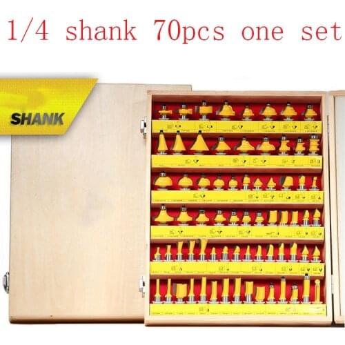 Free shipping 70pcs Milling Cutter Router Bit Set 6.35mm Wood Cutter Carbide Shank Mill Woodworking Engraving Cutting Tools