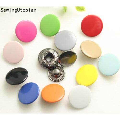 20Sets Snap Fasteners Kit Tools Round Metal Snaps Buttons for Leather Clothes Bags Snap Fastner Press Studs Kit Tool Button