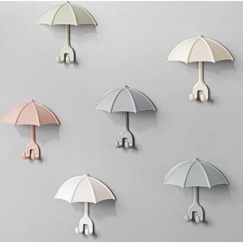 3pcs Cute Umbrella Wall Hanger Toothbrush Holder Razor Socket Hook Men Shaving Shaver Shelf Organizer Free shipping