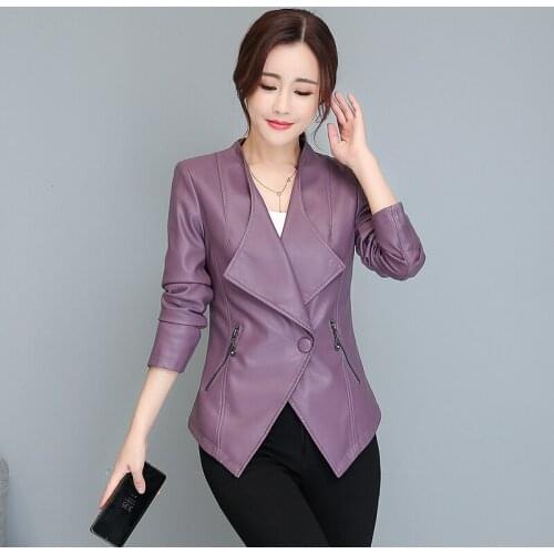 New Plus Size 3XL Womens Leather Jacket Female Leather Coat 2021 Fashion Lady Leather Jackets Outerwear