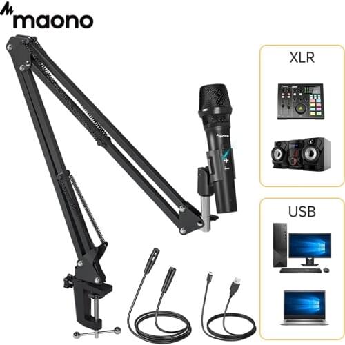 MAONO Professional USB/XLR Microphone Dual Mode Dynamic Studio Computer Mic for Streaming, Audio Gaming Recoding,Singing HD300
