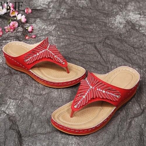 Rhinestone Flip-flops Womens Slippers Summer New Large Size Sandals Womens Casual Fashion Women Slides Comfortable Sandals