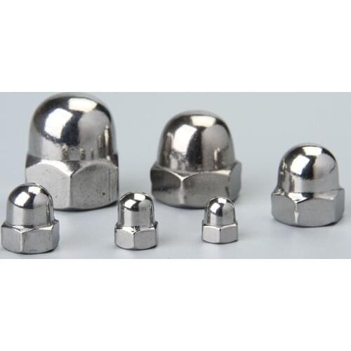 SUS304 Steel m3 m4 m5 m6 m8 m10 m12 m14 m16 m18 m20 m24 Acorn Nut hexagon nut domed Cap top bolt end thread screw acorn DIN1587