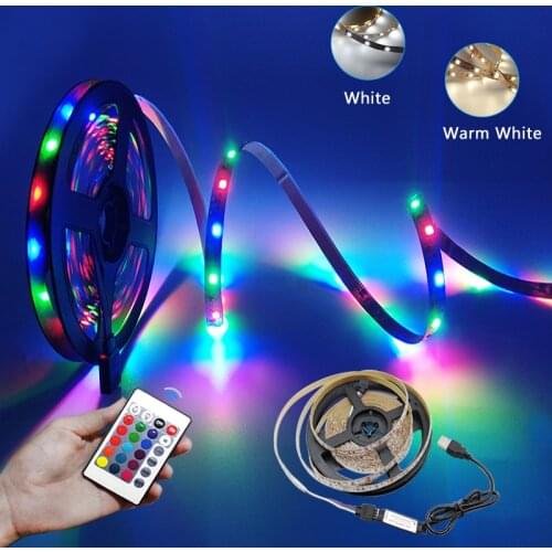 LED Strip Light Flexible Lamp 1M 2M 3M 4M 5M Tape Diode SMD 2835 DC5V Desk Screen TV Background Lighting USB Cable 24Key Control
