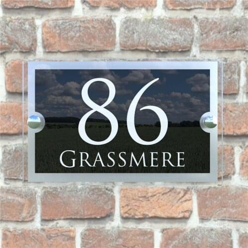 Contemporary House Sign Plaques Door Number 1 - 9999 Personalised Name Plate B-05W