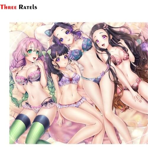 Three Ratels F566 Kamado Nezuko Kanroji Mitsuri Kimetsu No Yaiba Car Vinyl Sticker Notebook Decal