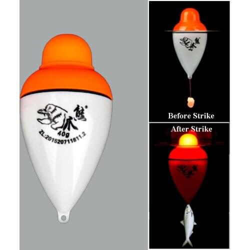 Smart Fishing Float Alarm Fish Bite Bait LED Light ON Automatic Night Electronic Buoy Strike Indicator Alert Intelligent Bobber