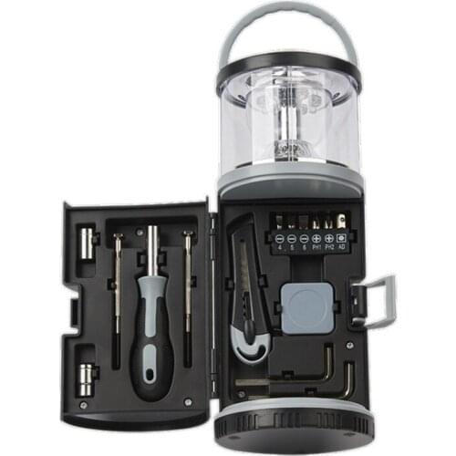 Toolbox outdoor household camping lamp tool set portable lamp lantern hardware tool set Tool box