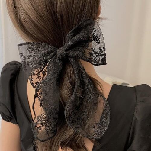 New Women Girls Elegant Lace Chiffon Big Bow Hair Clips Sweet Headband Hair Ornament Hairpins Barrettes Fashion Hair Accessories