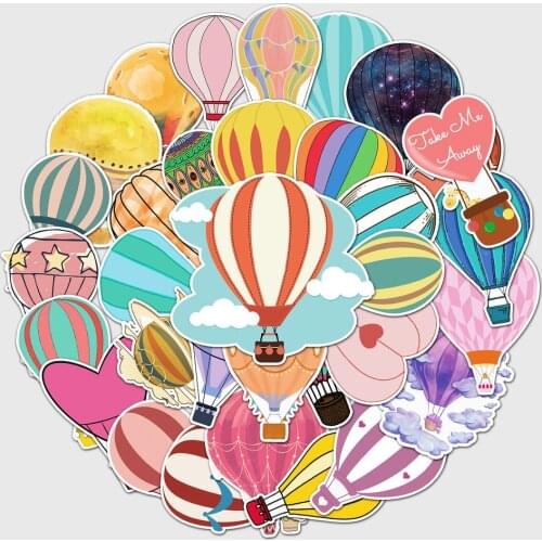 10/50Pcs Cartoon Hot Air Balloon Stickers For Suitcase Skateboard Laptop Luggage Fridge Phone Car Styling DIY Decal Pegatinas