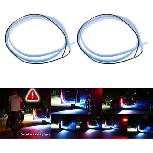 120CM RGB Car LED Door Warning Light Colorful Flashing Door Anti-Collision Light Car Door Streamer Light Bar