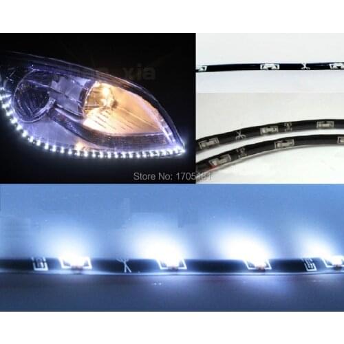 2pcs White 60CM 30 SMD Car Auto Side Shine Emitting Flexible faro llevado DRL Light Lamp LED Strip DC12V waterproof tiras de led