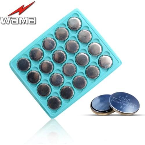 20pcs/pack Wama CR2477 Button Coin Batteries 3V 1000mAh Watch Battery For Digital Products