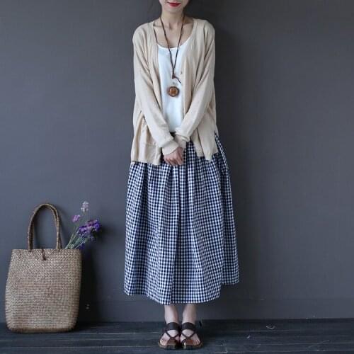 2016 Women Thin Sunscreen Cardigans Jackets summer literary Cotton Knitting Coats Loose Bat Sleeve light Button Solid Sun Block