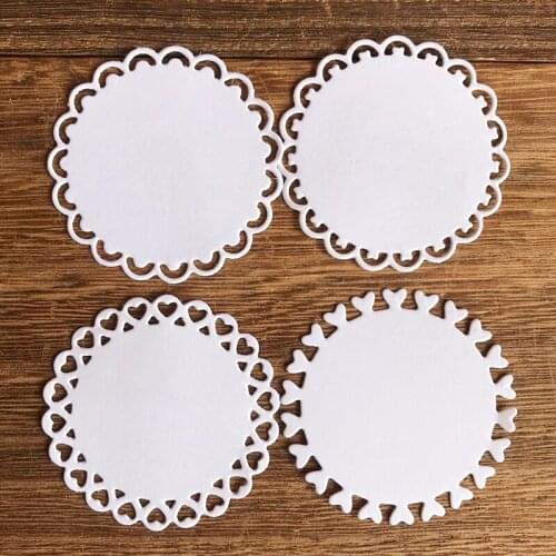 MEET HUANG 4PCS Heart Doily Lace Metal Cutting Dies Stencils For DIY Scrapbooking Decorative Embossing Paper Cards